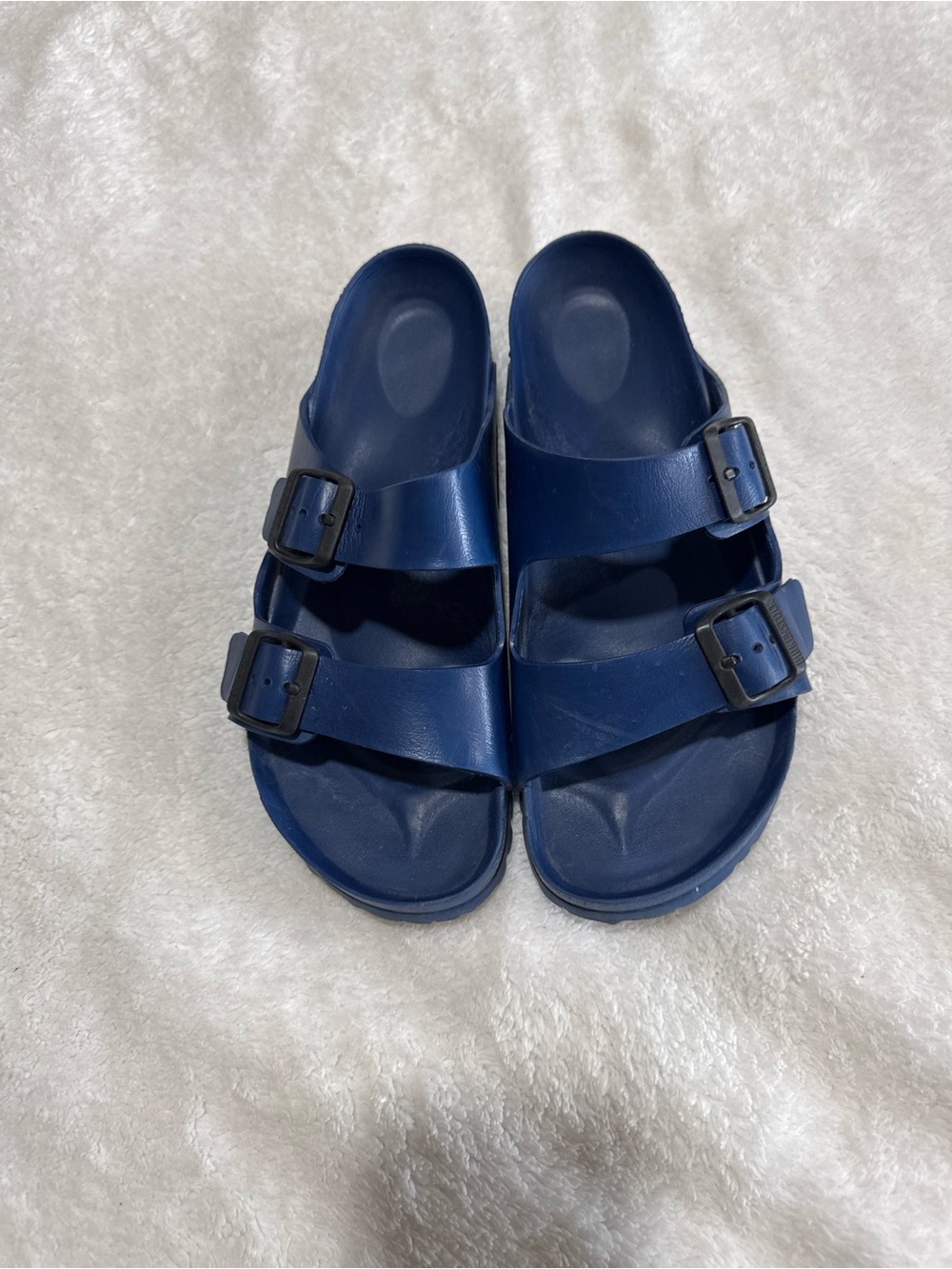 Birkenstock Arizona unisex Double-Buckle Slide Sandals in Navy Blue